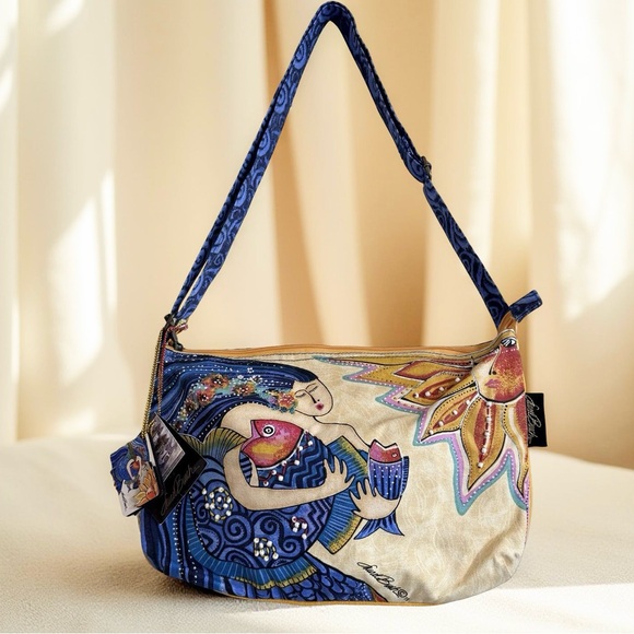 Laurel Burch Handbags - Laurel Burch bag,mermaid & fish,beaded beautiful + matching mirror charm Y2K❤️